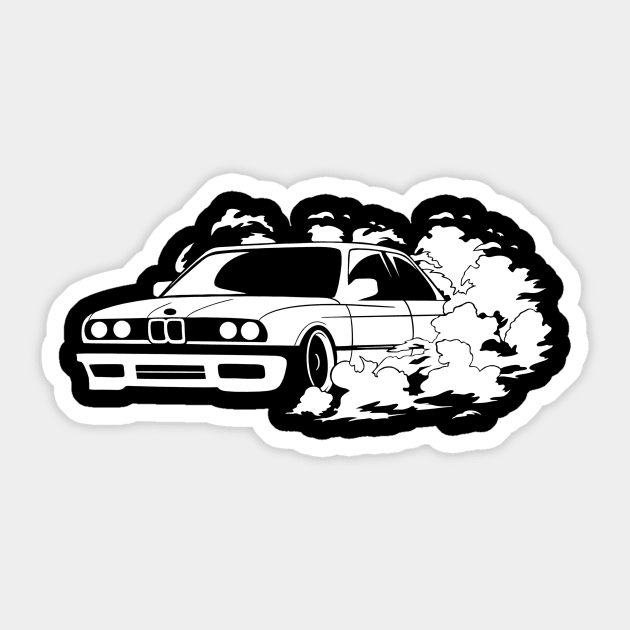 Bmw e30 burnout Sticker by AmiG